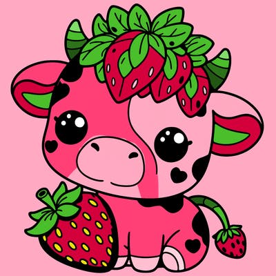 cute strawberry cow