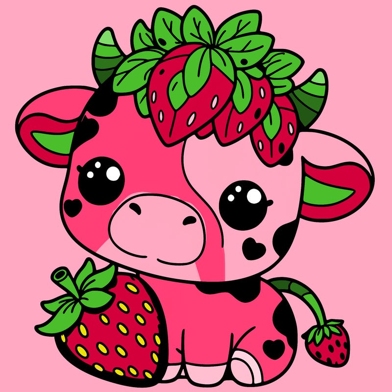 cute strawberry cow