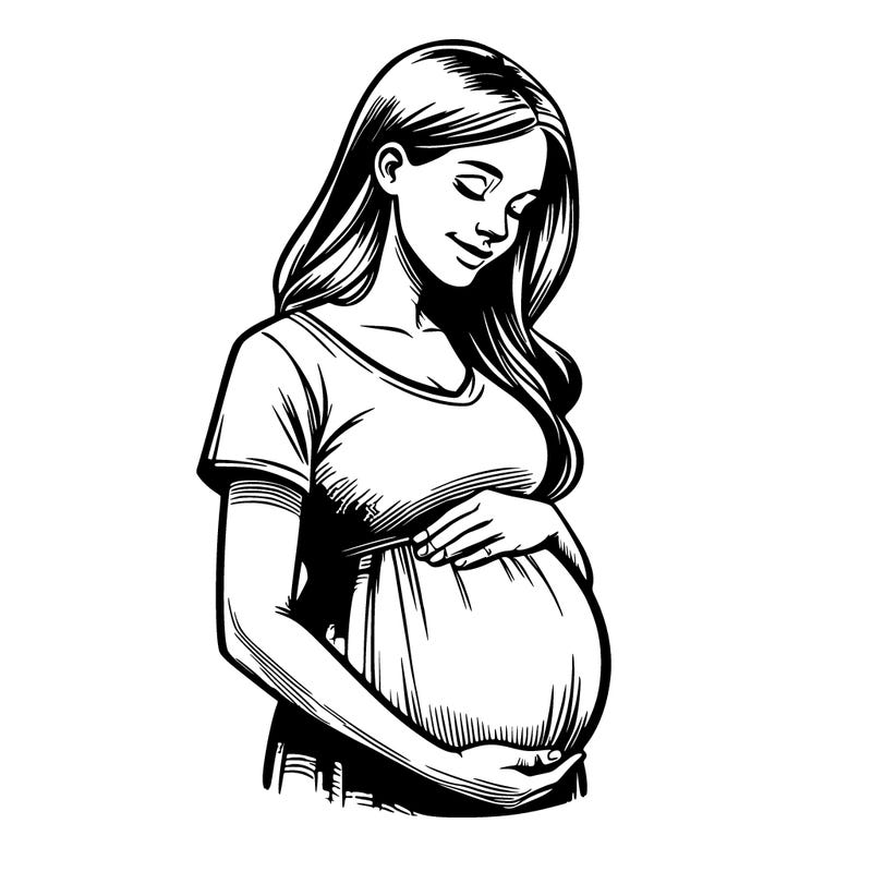 realistic pregnant woman