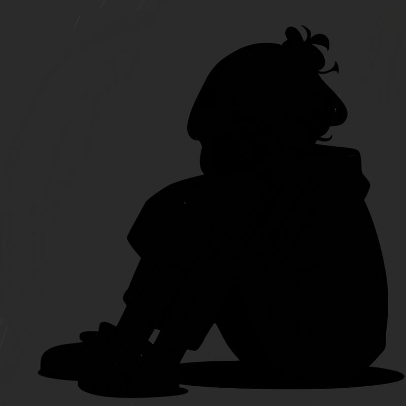 sad anime girl sitting alone