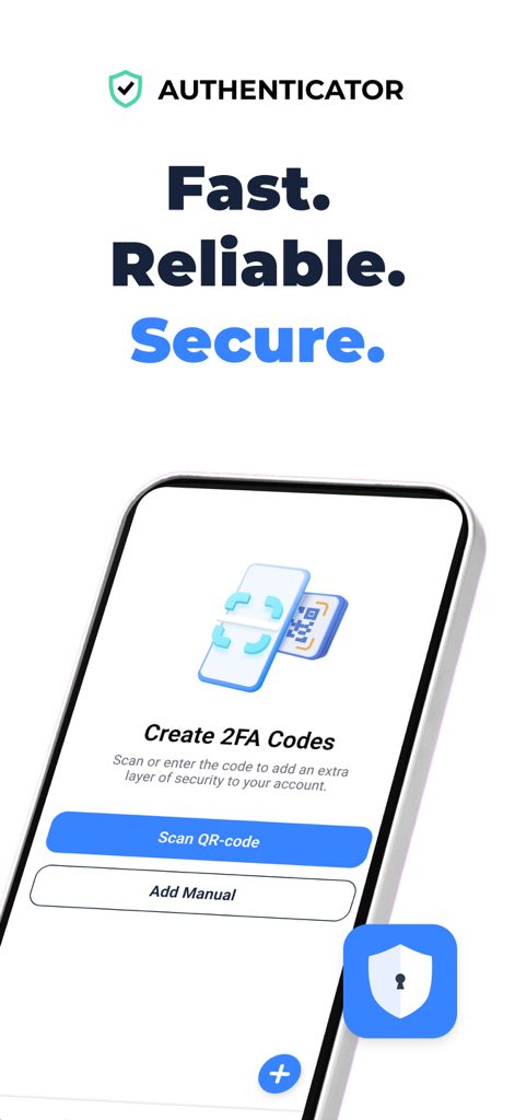 Interface mobile de l'application d'authentification montrant les options de scan de codes QR ou d'ajout manuel de comptes pour la sécurité 2FA
