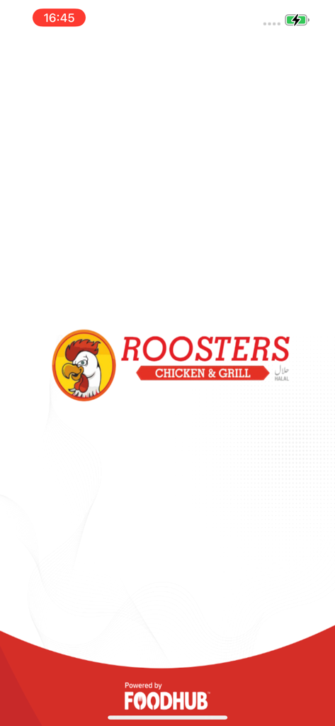 Roosters Chicken And Grill. - Roosters Chicken and Grill app splash screen with logo and Foodhub branding