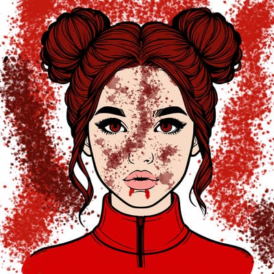 realistic woman that has space buns