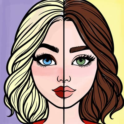 realistic girl split half