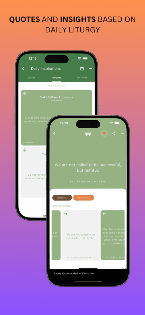 Catholic Daily Mass Reading - Catholic Daily Mass Reading app displaying daily quotes and spiritual insights from saints.