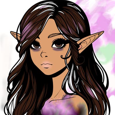 elf girl realistic dark fantasy