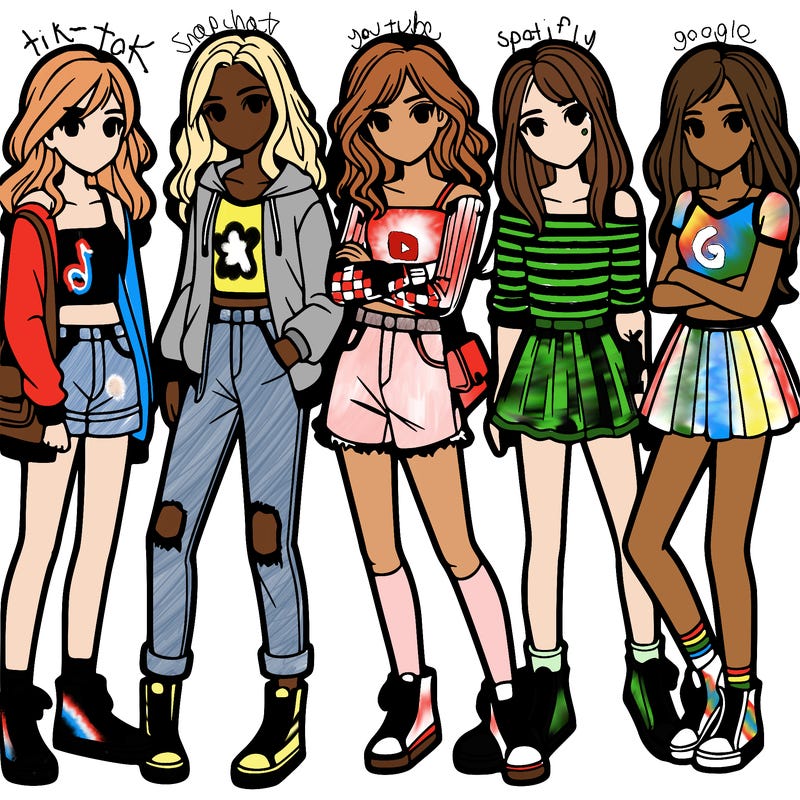 a group of teenage girls