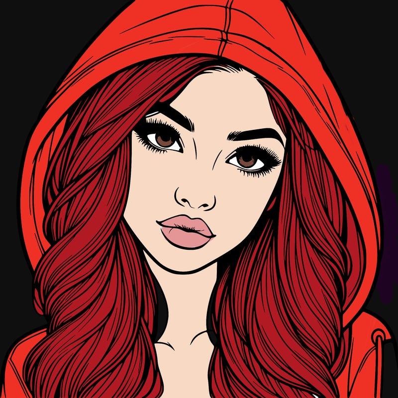 realistic beautiful girl with a hood on