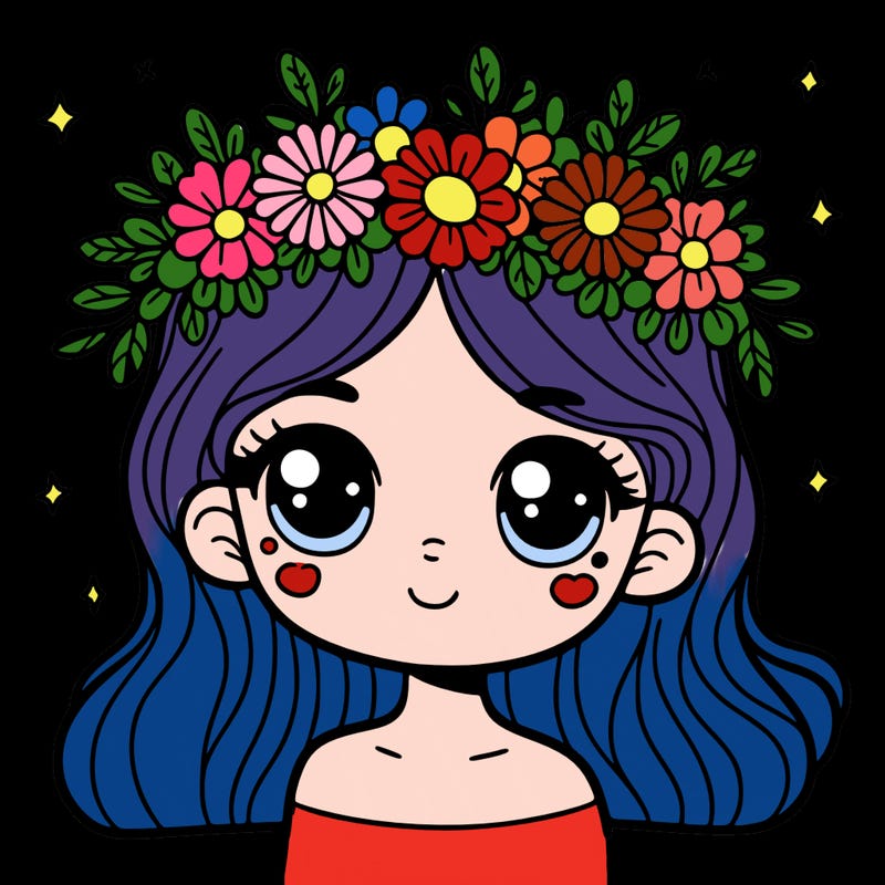 pretty girl with flower crown