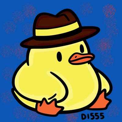 aesthetic duck with a hat