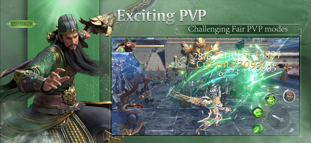 Dynasty Legends 2 - Dynasty Legends 2の関羽キャラクターとリアルタイムPVPバトル