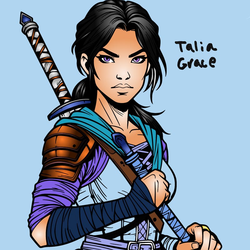 female warrior who looks fierce and strong realistic  with a weapon