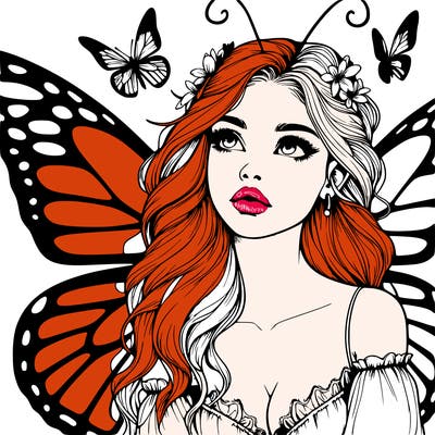 butterfly fairy realistic girl
