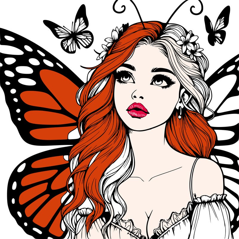butterfly fairy realistic girl