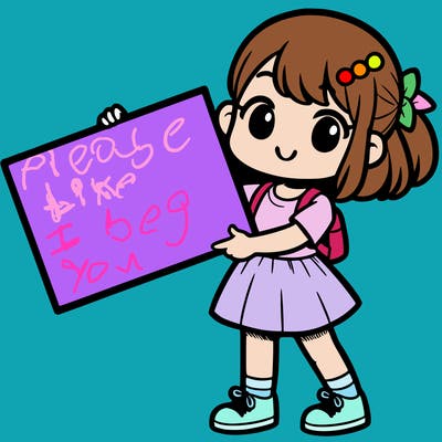 girl holding a big sign