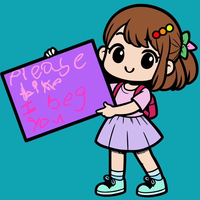 girl holding a big sign