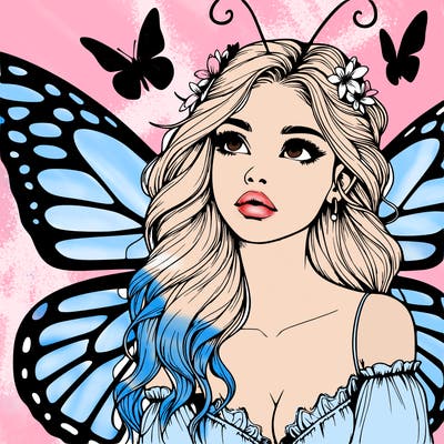 butterfly fairy realistic girl