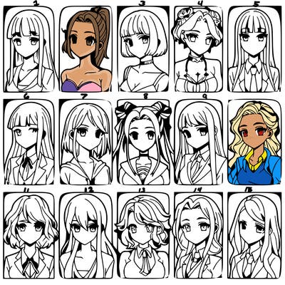 girls that look diffrent anime