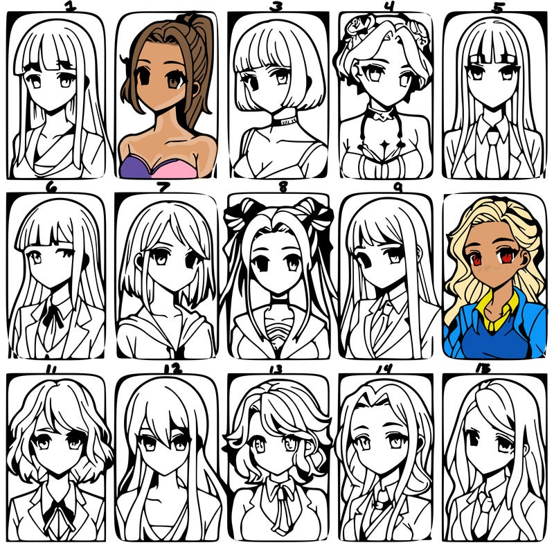 girls that look diffrent anime