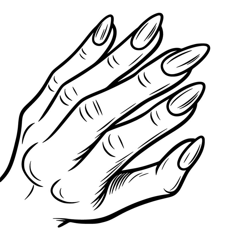 a simple hand showing the nails