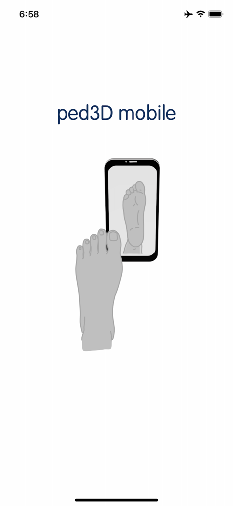 ped3D mobile - Illustration eines Fußes, der mit der ped3D mobile App für individuelle Einlagen von einem Smartphone gescannt wird