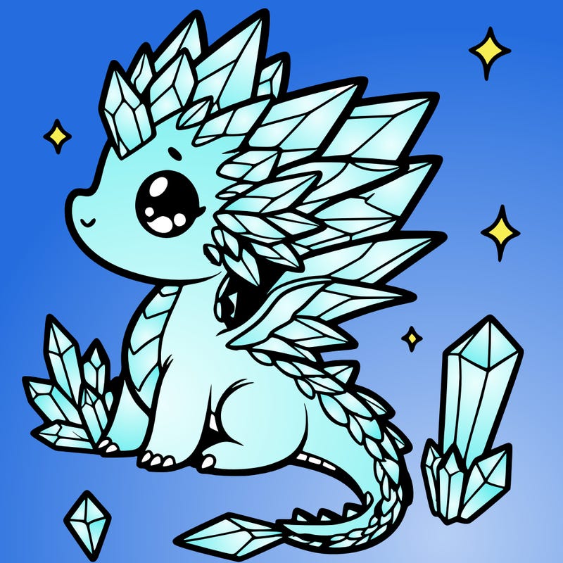 little cute crystal dragon