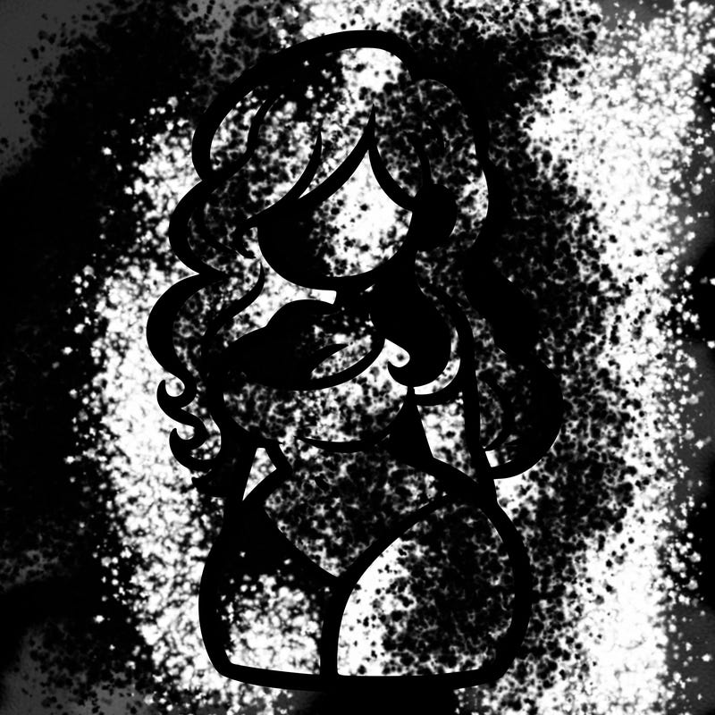 curvy woman with hair