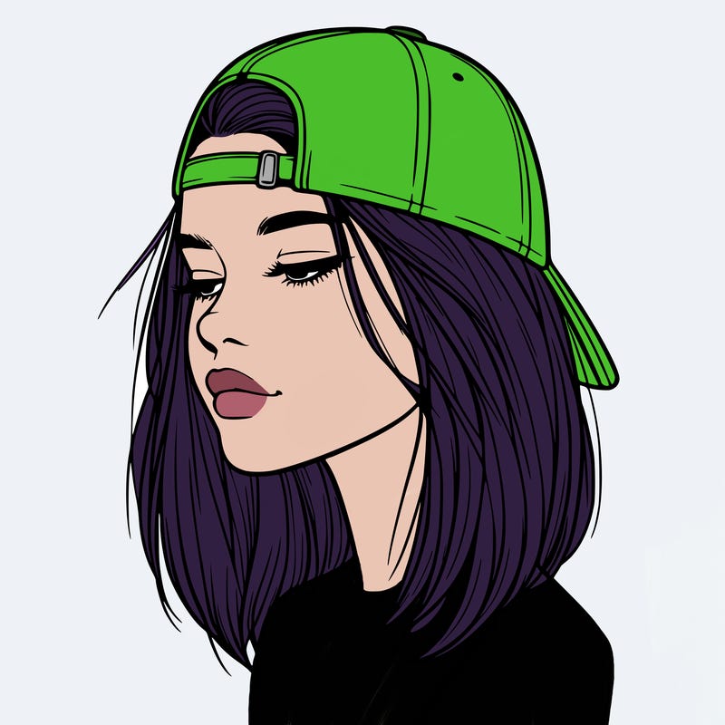 realistic  girl with a backwards hat