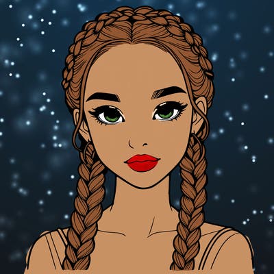 realistic girl with braids
