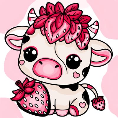 cute strawberry cow