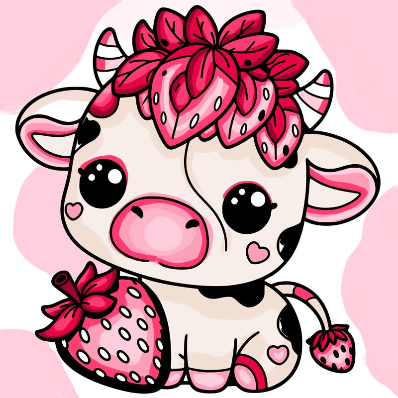 cute strawberry cow