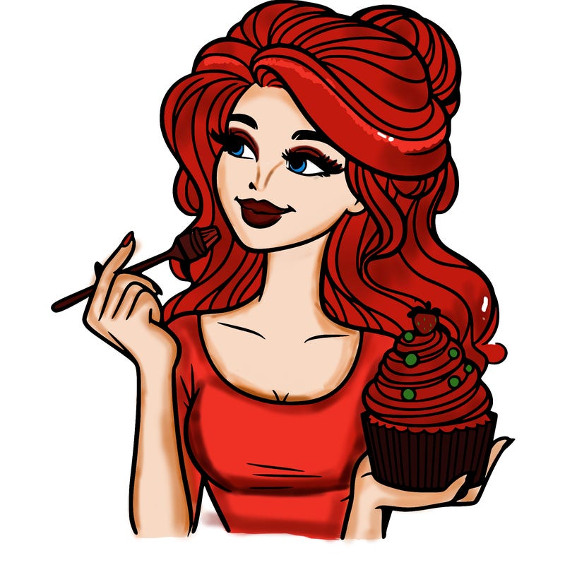 pretty woman with a cupcake