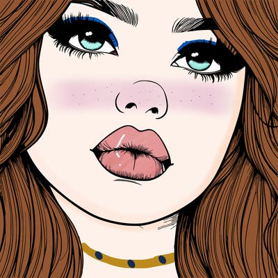 really realistic girl with lips