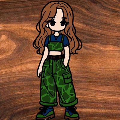 girl in crop top and baggy pants