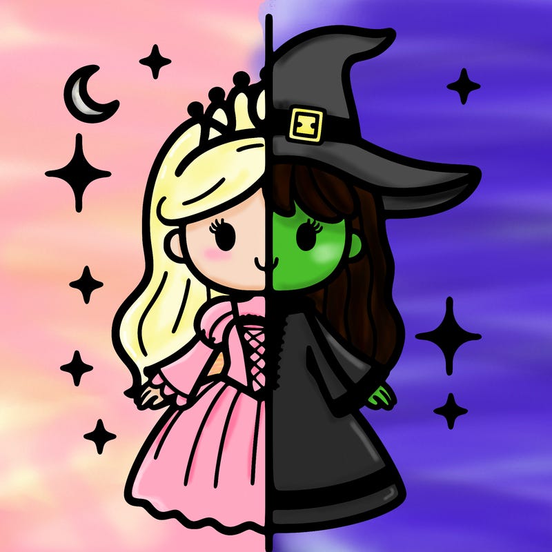 split princess and witch