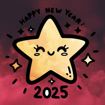 happy new year 2025 star wish