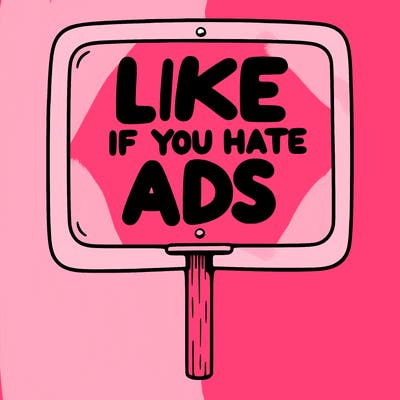 a sign that says like if you hate ads
