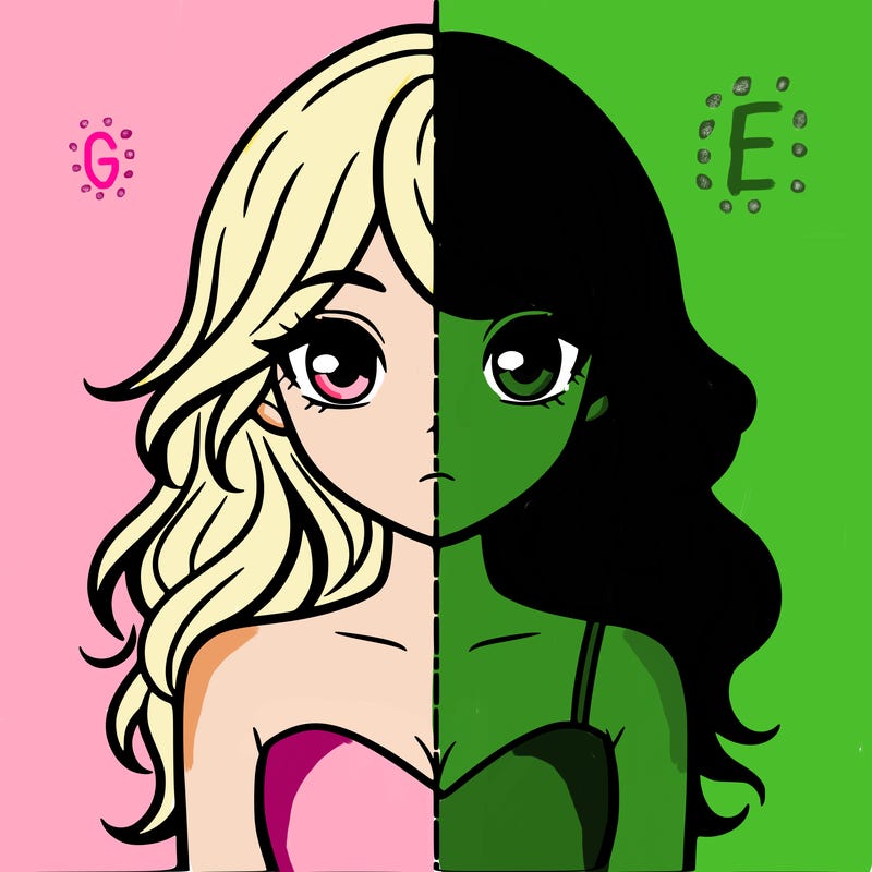 a split of a girl