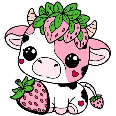 cute strawberry cow