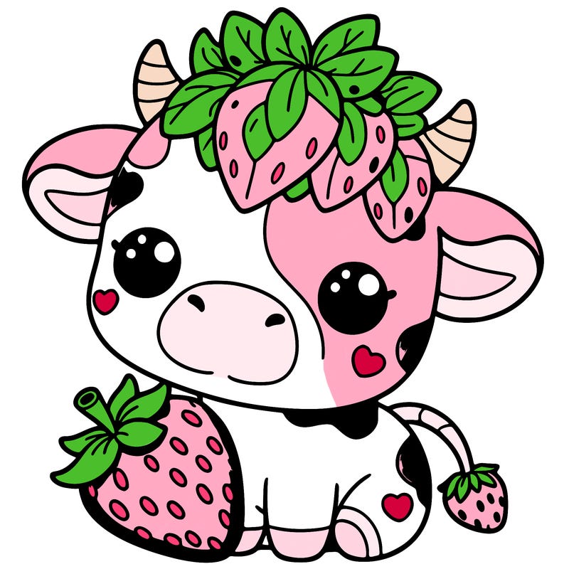 cute strawberry cow