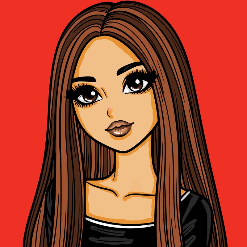 realistic girl with straight and long hair