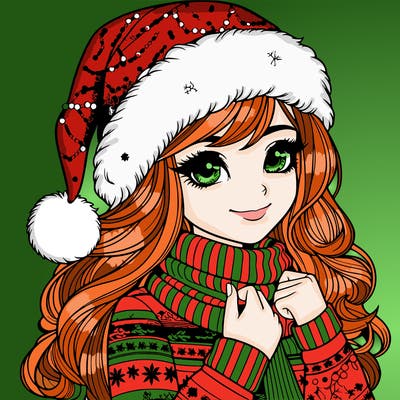 realistic christmas girl