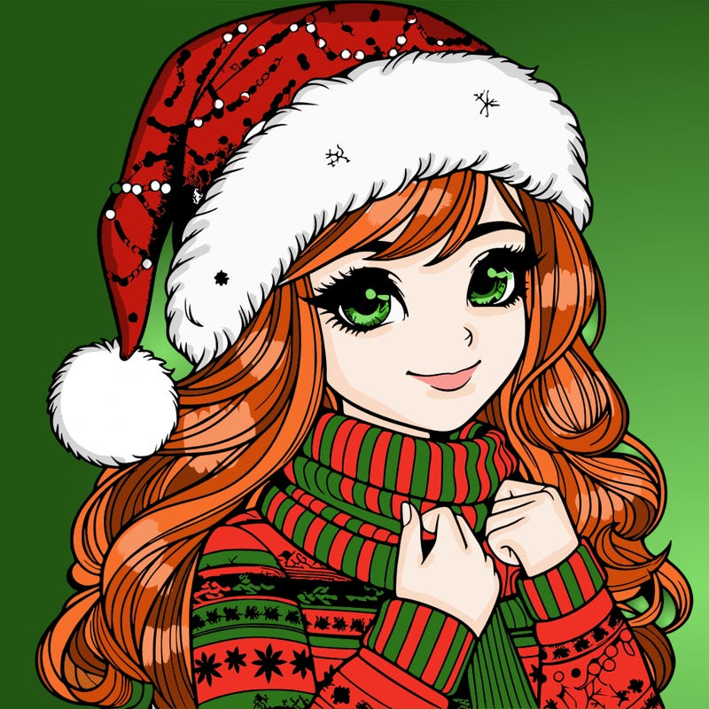 realistic christmas girl
