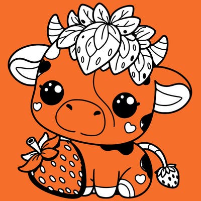 cute strawberry cow