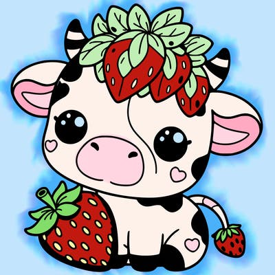 cute strawberry cow