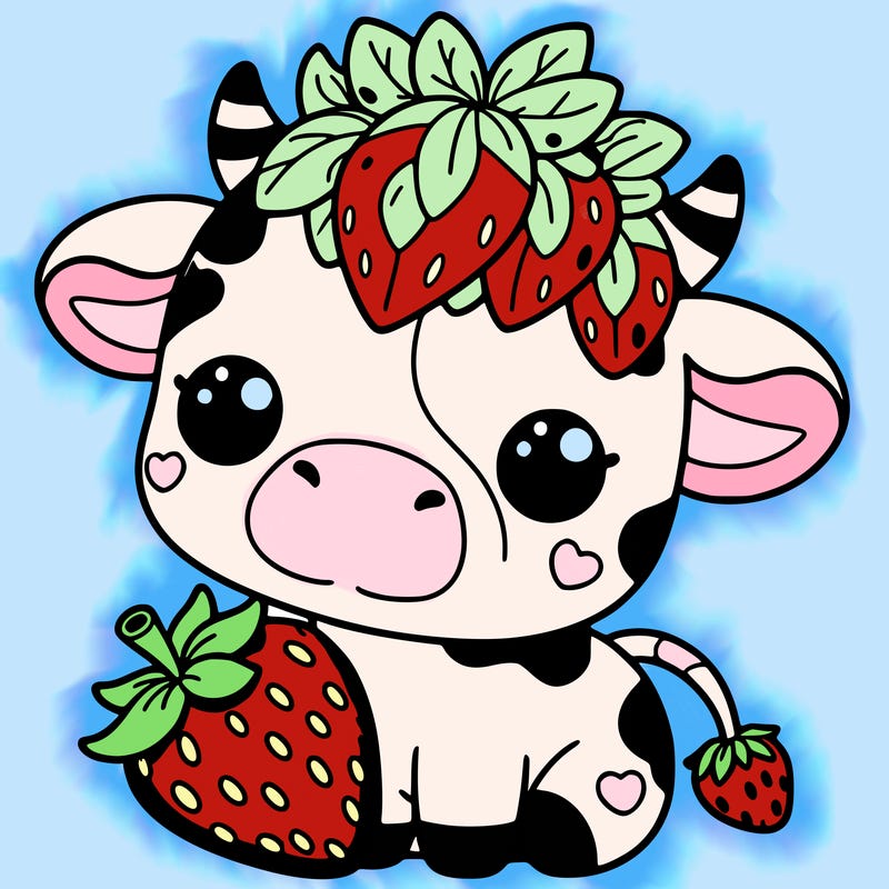 cute strawberry cow