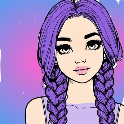 realistic girl with braids