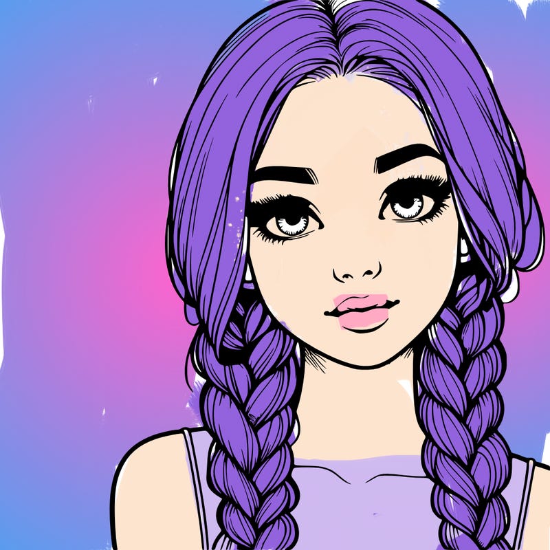 realistic girl with braids