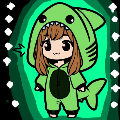 girl in shark onesie