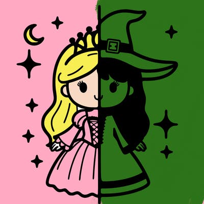 split princess and witch